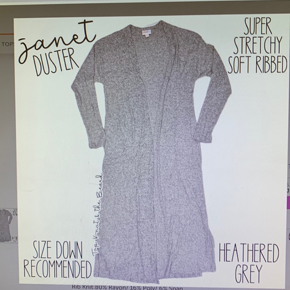 Lularoe heathered gray duster